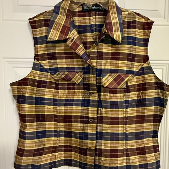 Burberrys Silk Blouse SZ 14 Nostalgia Quiet Luxury Chic - Picture 1 of 4